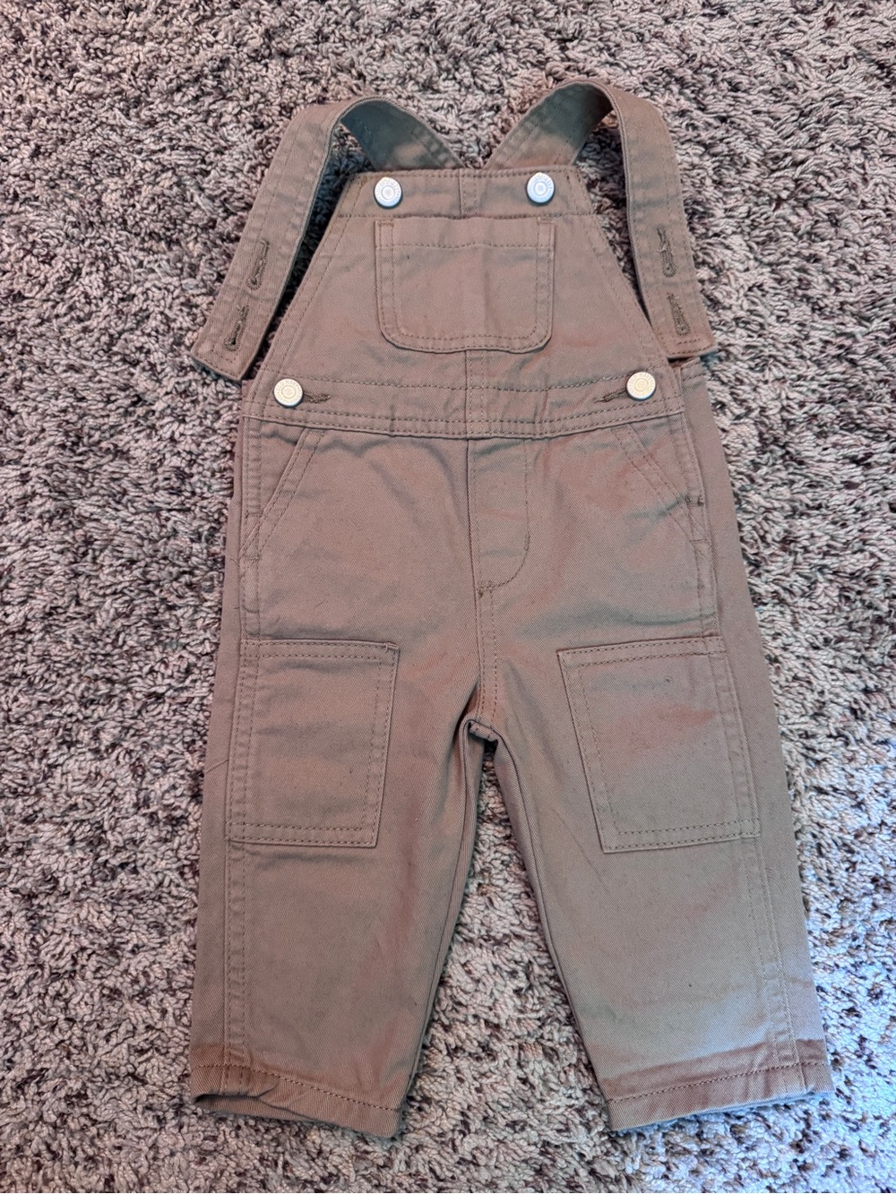 Baby Brown Cotton Overalls - Old Navy 3-6 Months